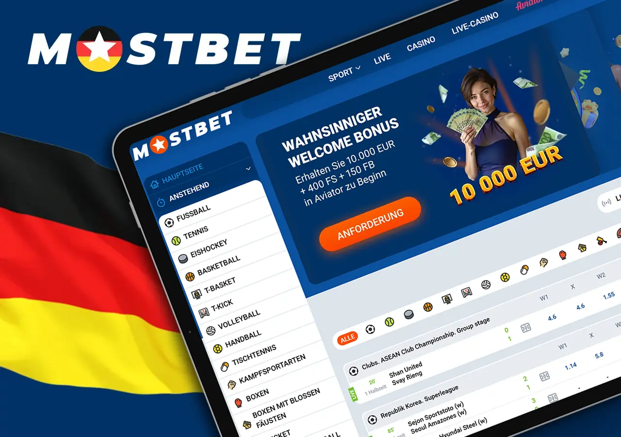 Buchmacher mostbet für deutsche Spieler