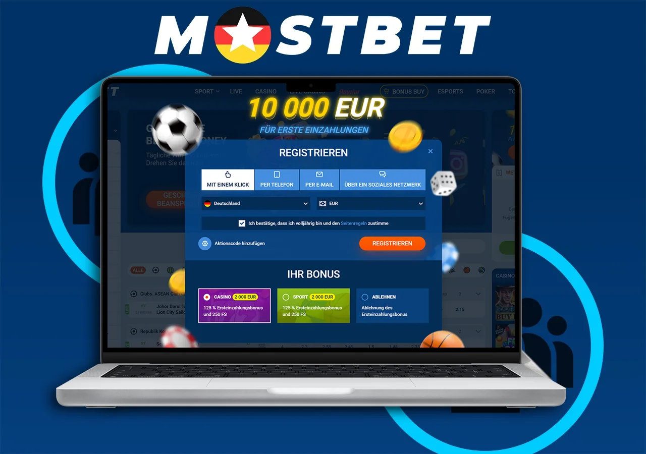 Anmeldung bei dem Buchmacher Mostbet